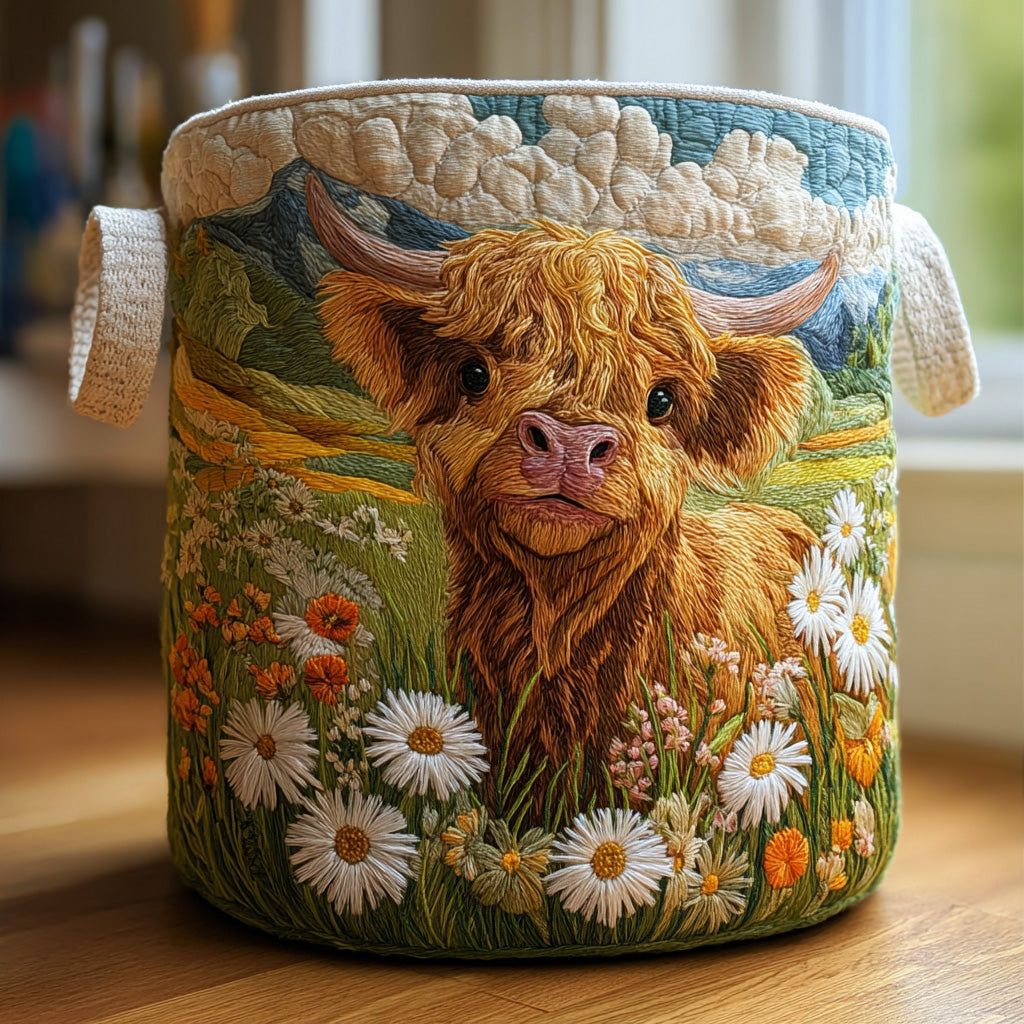 Fiona | Panier à linge matelassé Bloom Highland