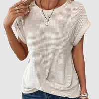 Rachelle | T-shirt confortable en maille waffle
