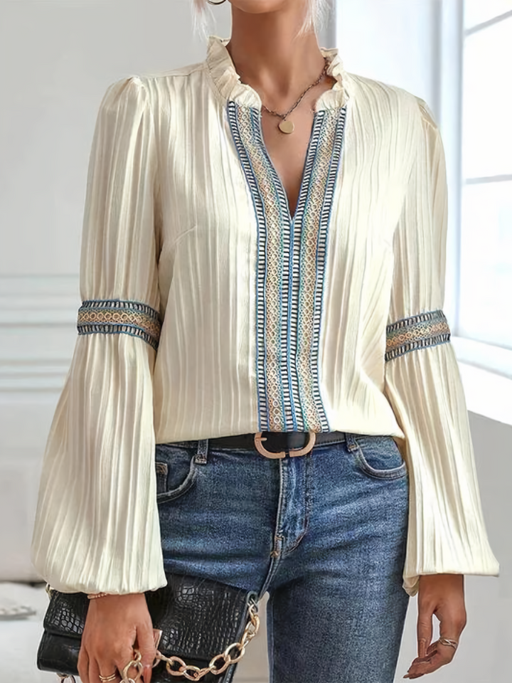 KINSLEY | BLUSE LUXUEUSE À COL EN V