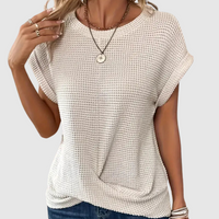 Rachelle | T-shirt confortable en maille waffle