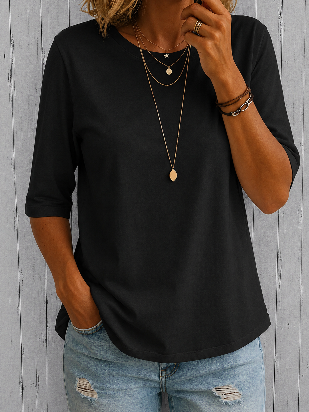 Pauline t-shirt confort - Noir