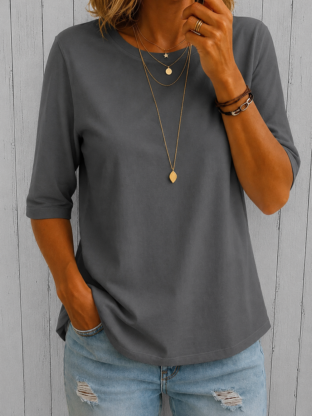Pauline t-shirt confort - Gris