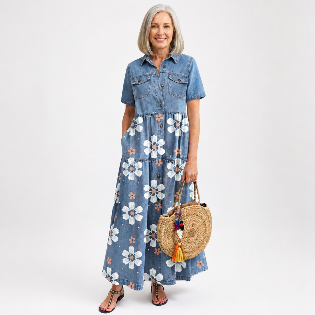 Kirra™ | Robe Fleurie en Denim
