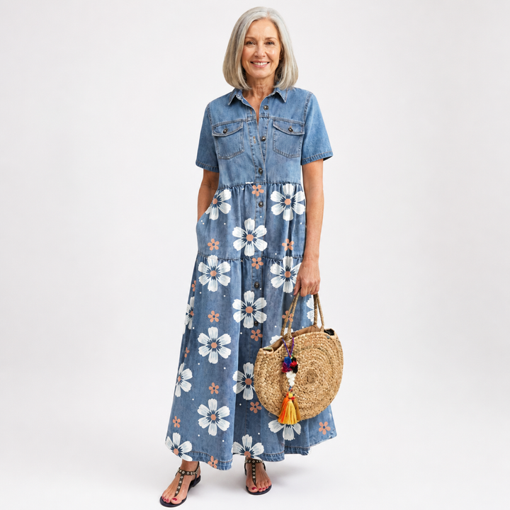 Kirra™ | Robe Fleurie en Denim