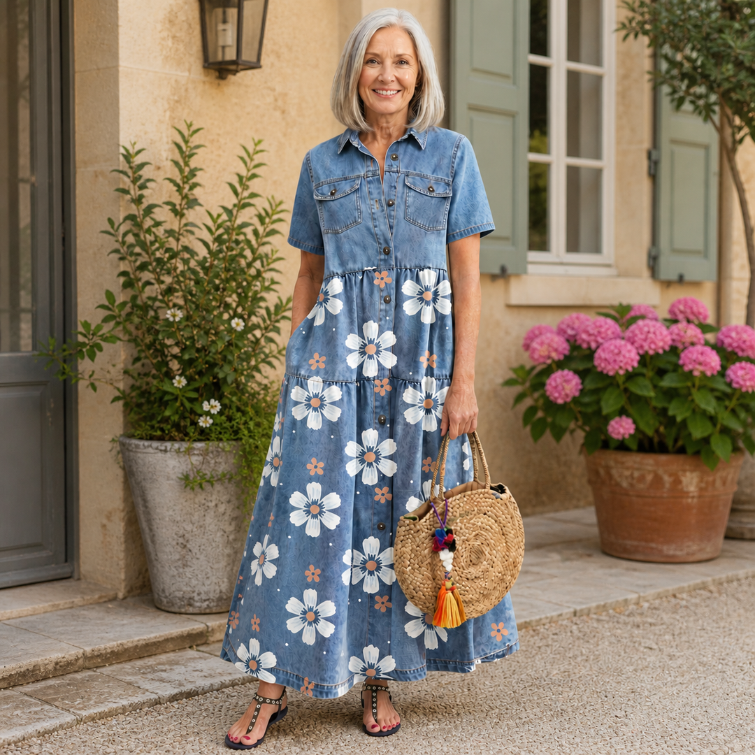 Kirra™ | Robe Fleurie en Denim