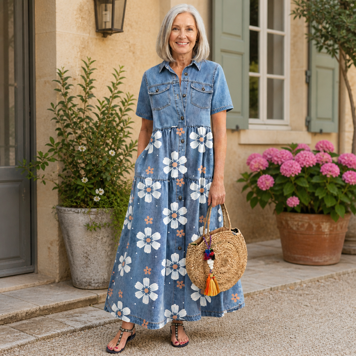 Kirra™ | Robe Fleurie en Denim