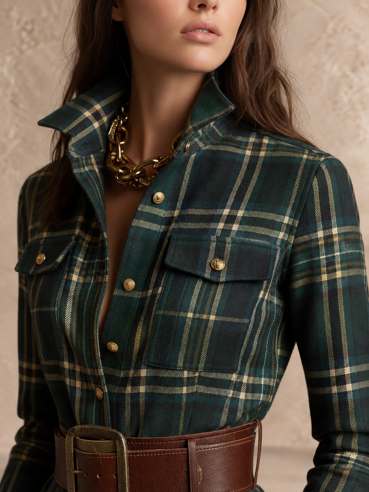 Adrienne™ | Chic de Chemise, Charme de Carreaux