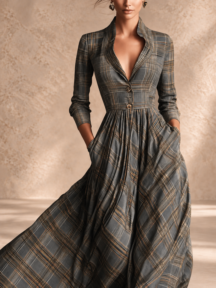 Ernestine™ | Carreaux Classiques, Jupe Ample