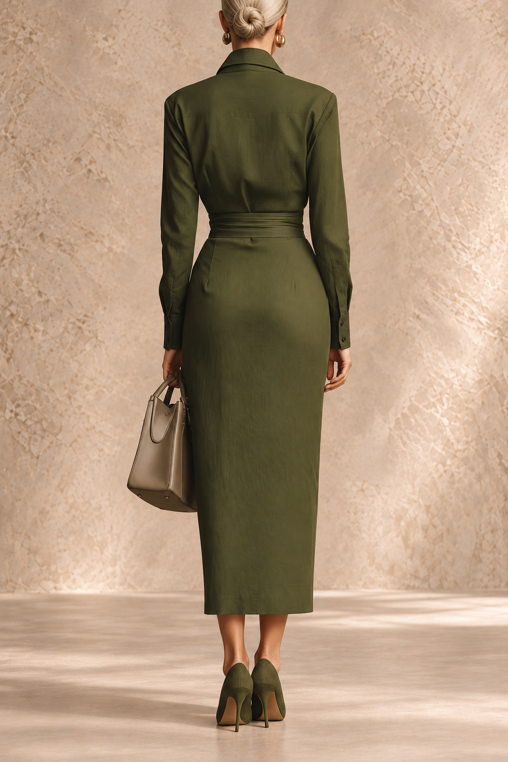 Muriel™ | Col Classique, Drapé à la Taille