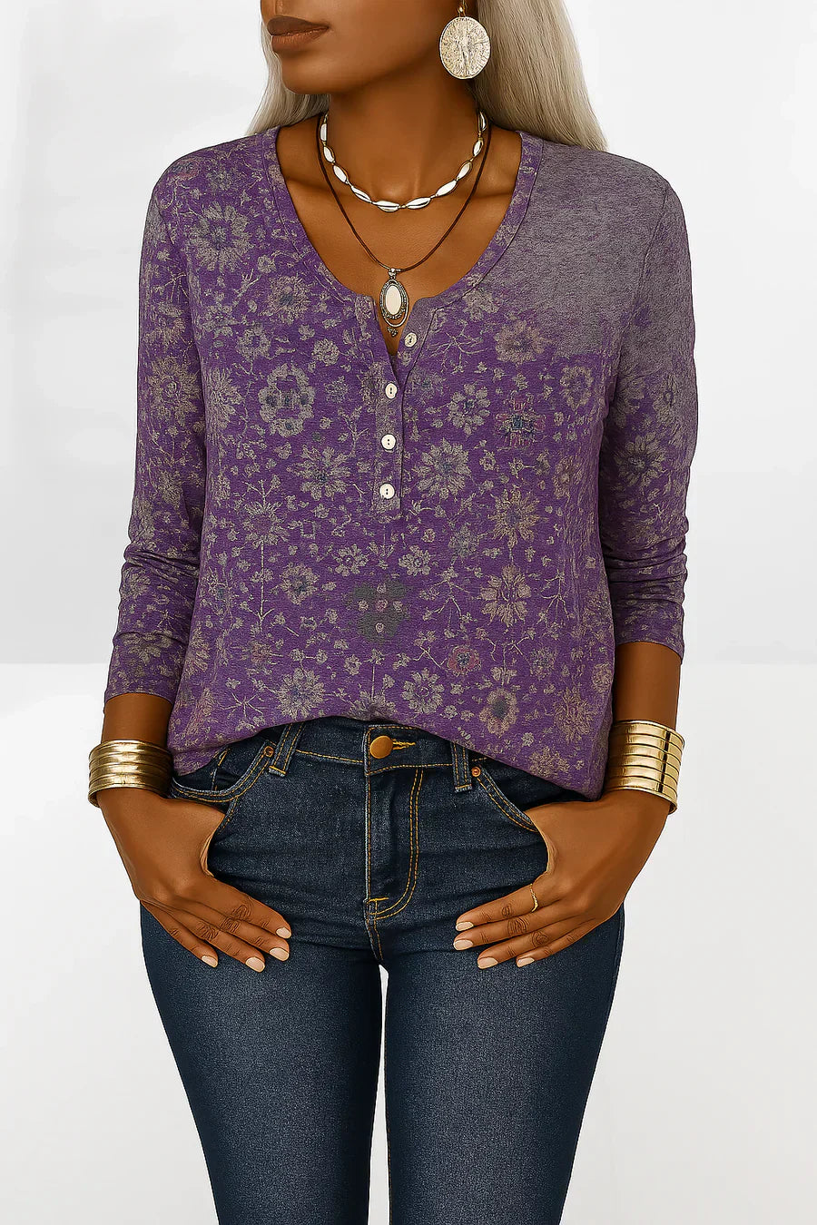 FLEXIA | BLOUSE FLORALE À MANCHES LONGUES