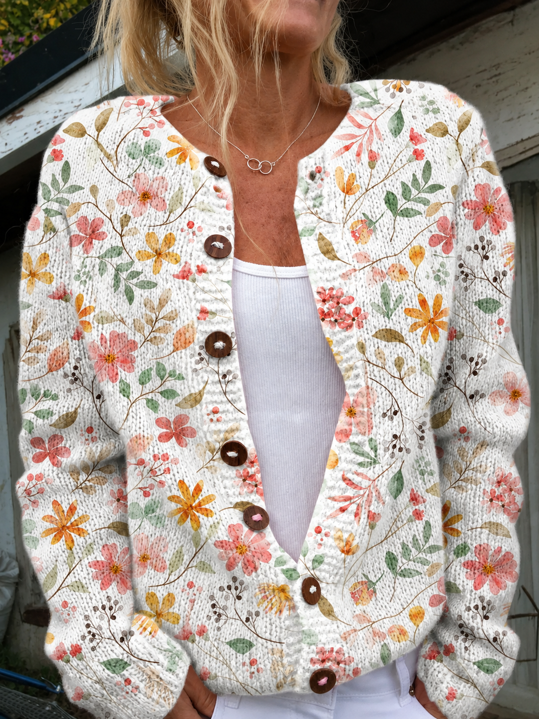 Greta™ | Cardigan en Maille Imprimé Floral Vintage