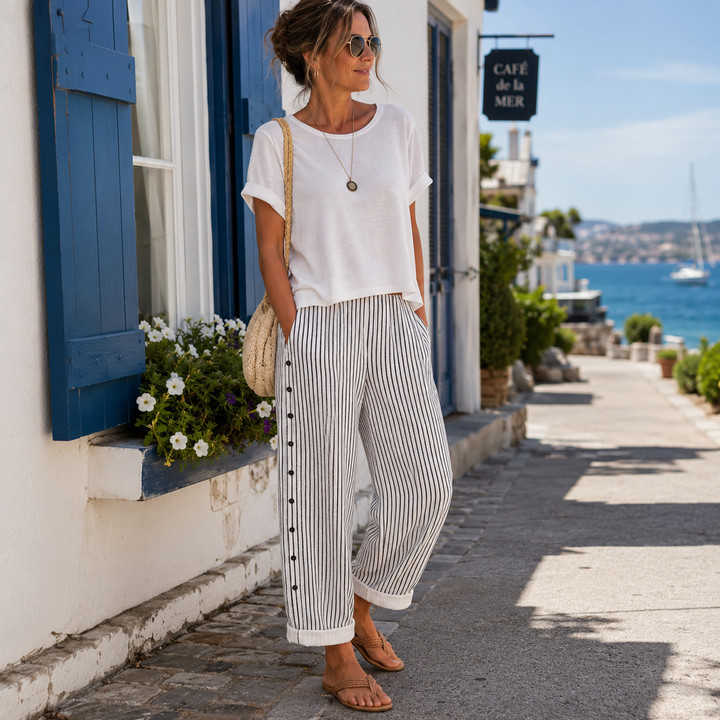Sophie | Pantalons rayés élégants