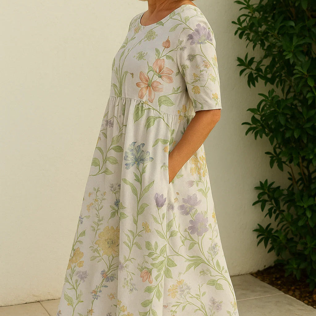 Emma | Robe Midi Décontractée - Élégance Quotidienne