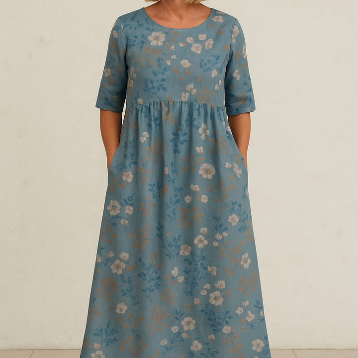 Emma | Robe Midi Décontractée - Élégance Quotidienne