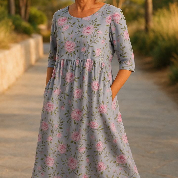 Emma | Robe Midi Décontractée - Élégance Quotidienne