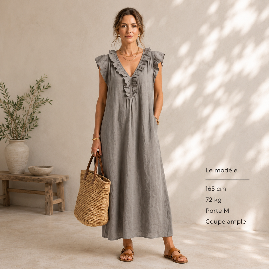 Josette | Robe longue flatteuse en lin
