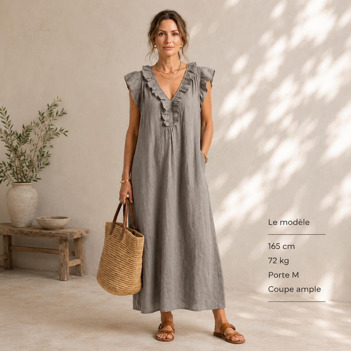 Josette | Robe longue flatteuse en lin