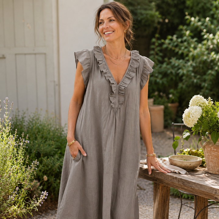Josette | Robe longue flatteuse en lin
