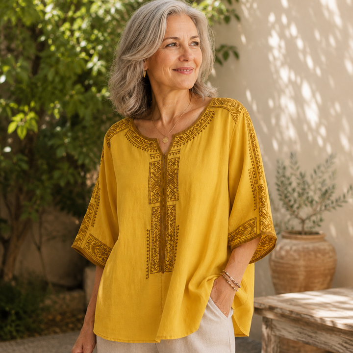 Celine | Blouse en Coton Lin