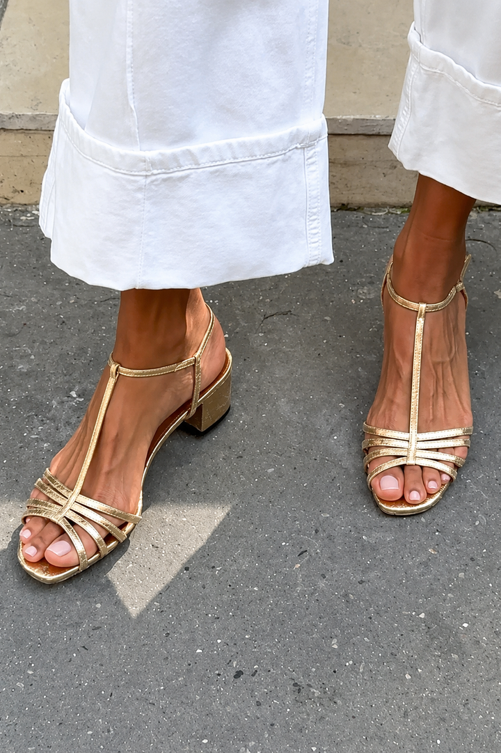 Allegra | Sandales Dorées Élégance Quotidienne