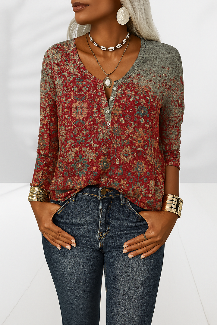 FLEXIA | BLOUSE FLORALE À MANCHES LONGUES
