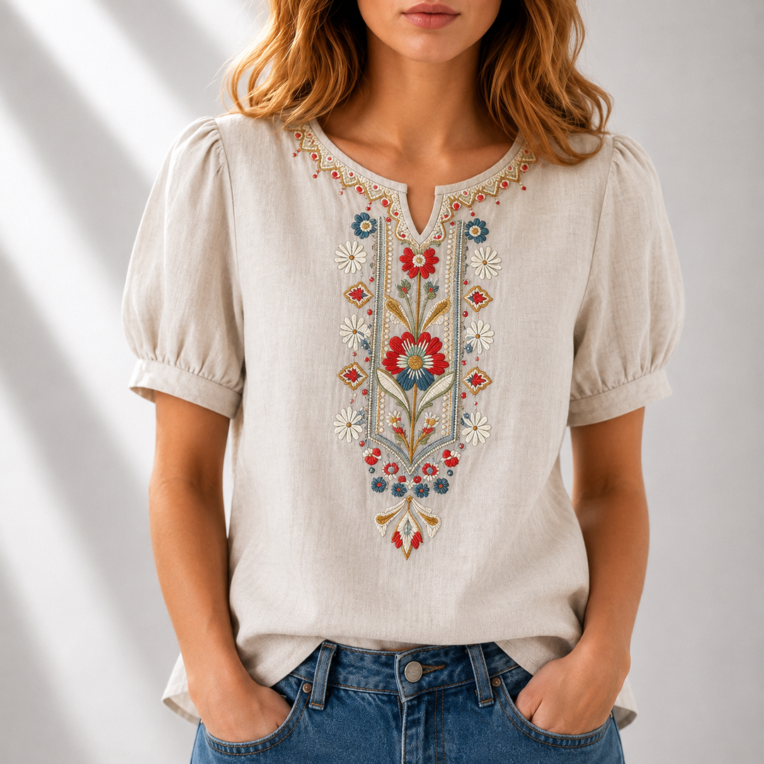 Seraphina | Blouse Brodée Florale