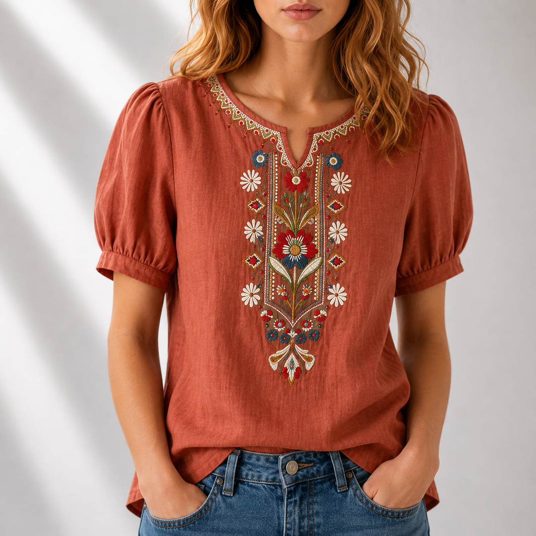 Seraphina | Blouse Brodée Florale