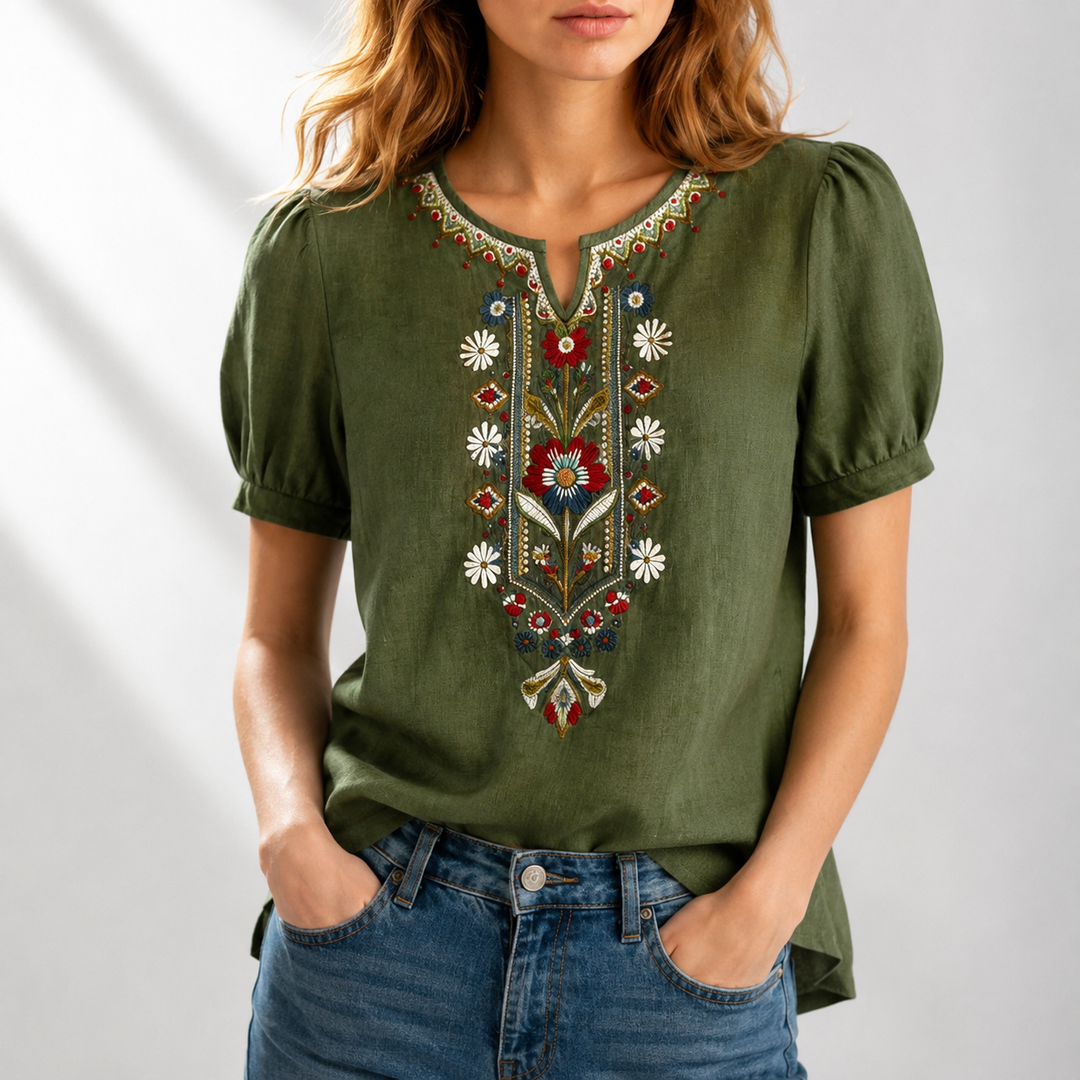 Seraphina | Blouse Brodée Florale