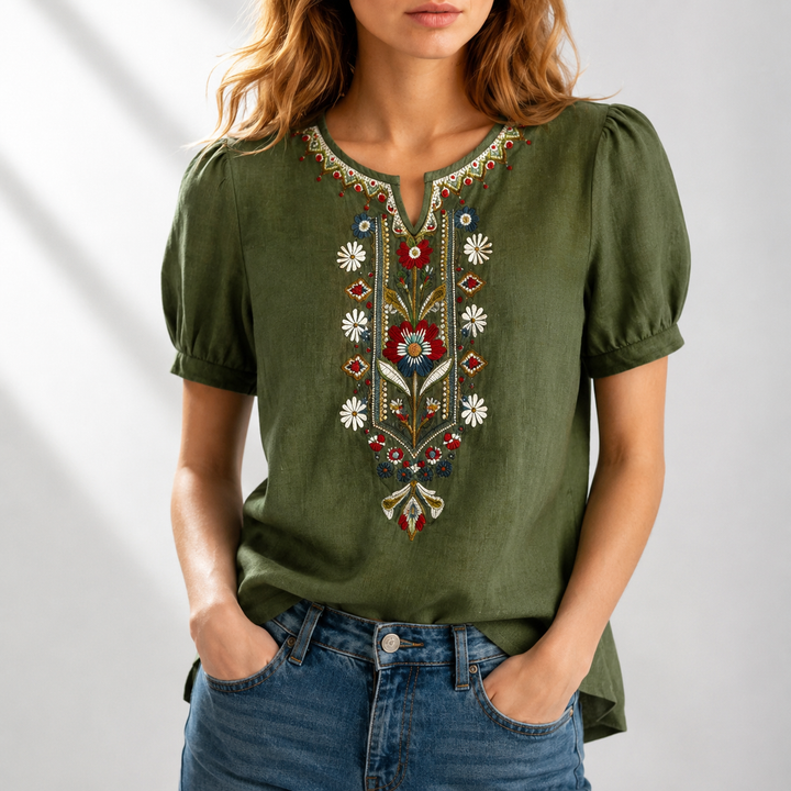 Seraphina | Blouse Brodée Florale