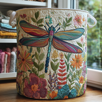 Iris | Panier à linge matelassé Jardin de libellules