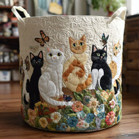 Andrée™ | Panier Matelassé Chats au Jardin