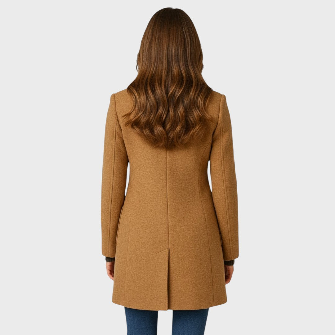 Clara – Manteau élégant en laine à boutons (Livraison)