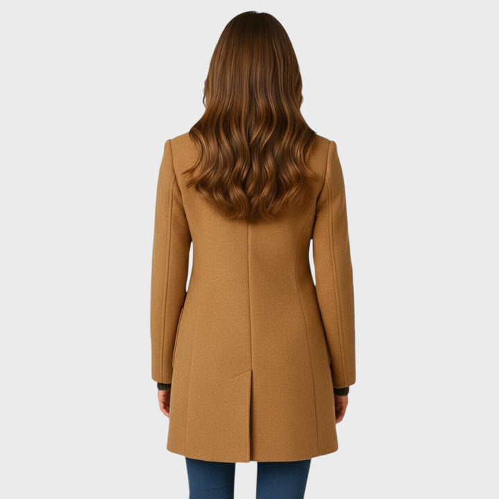 Clara – Manteau élégant en laine à boutons (Livraison)