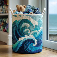 Marie-Paule™ | Panier Matelassé Vagues Turquoise