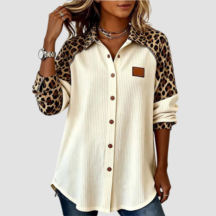 Jordana | Chemise à Boutons Imprimée Léopard Audacieuse