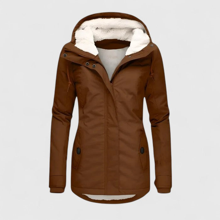 Penelope™ | Parka Imperméable à Capuche Doublée en Fleece