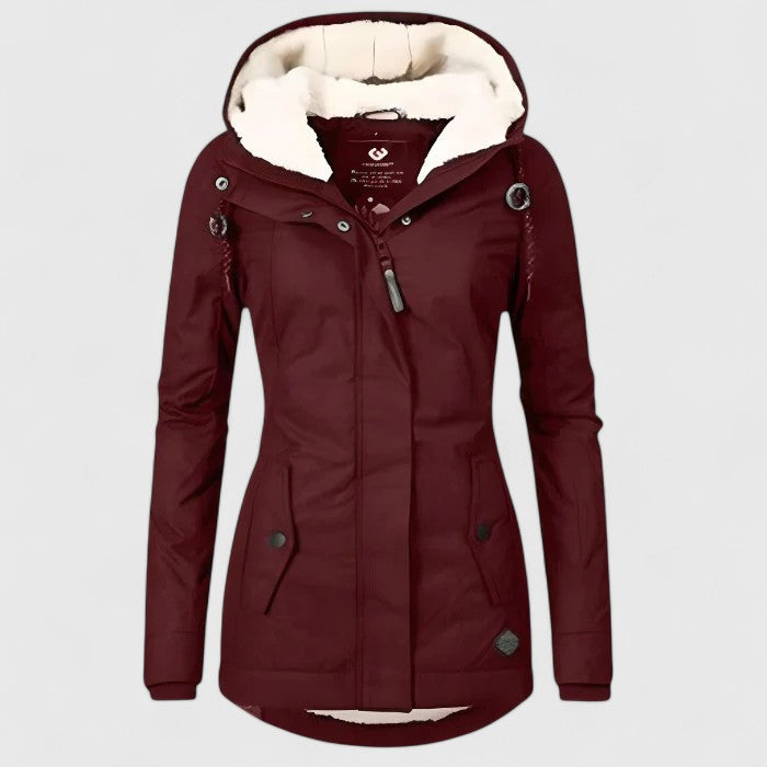 Penelope™ | Parka Imperméable à Capuche Doublée en Fleece