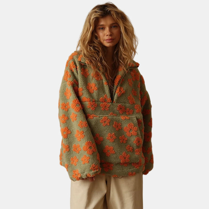 Ivy | Pull Fleece Floral à Manches Longues