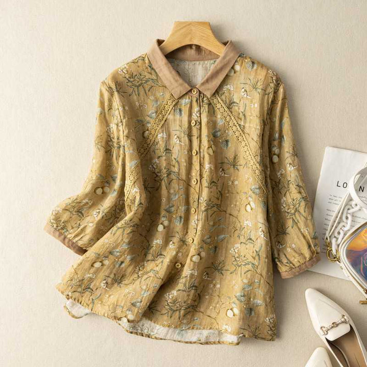 NICOLE | BLOUSE EN LIN CASUAL À MANCHES LONGUES