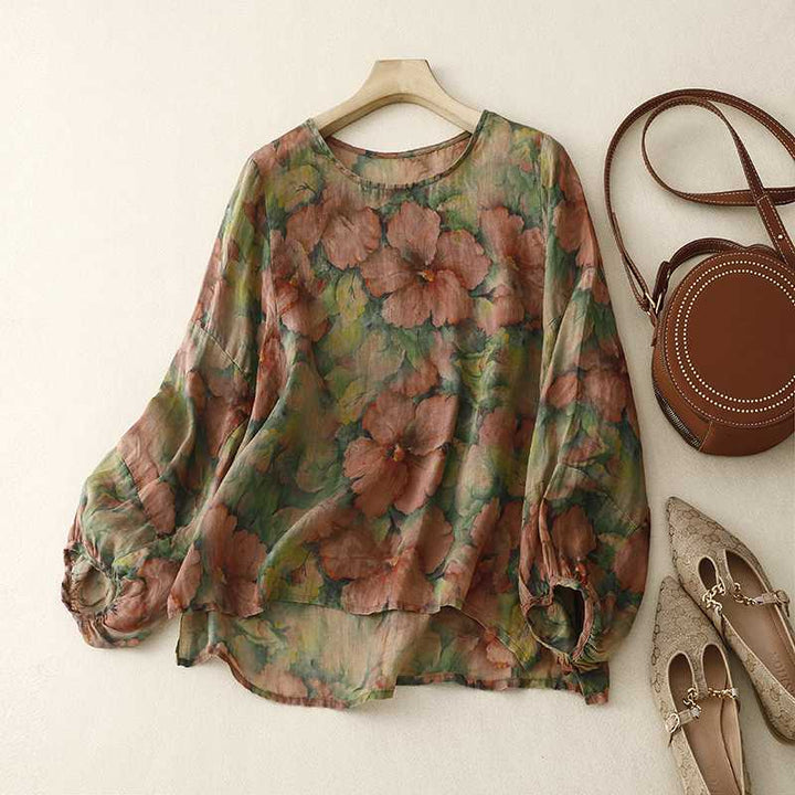 AERIN | BLOUSE EN LIN À MANCHES LONGUES