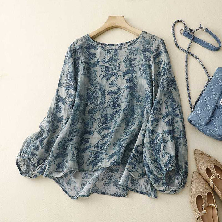 AERIN | BLOUSE EN LIN À MANCHES LONGUES