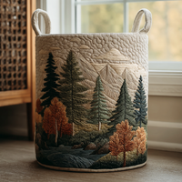 Naomi | Panier à linge matelassé avec motifs nature
