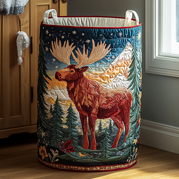 Naomi | Panier à linge matelassé avec motifs nature