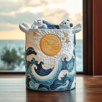 Marie-Denise™ | Panier Matelassé Vagues Coucher de Soleil