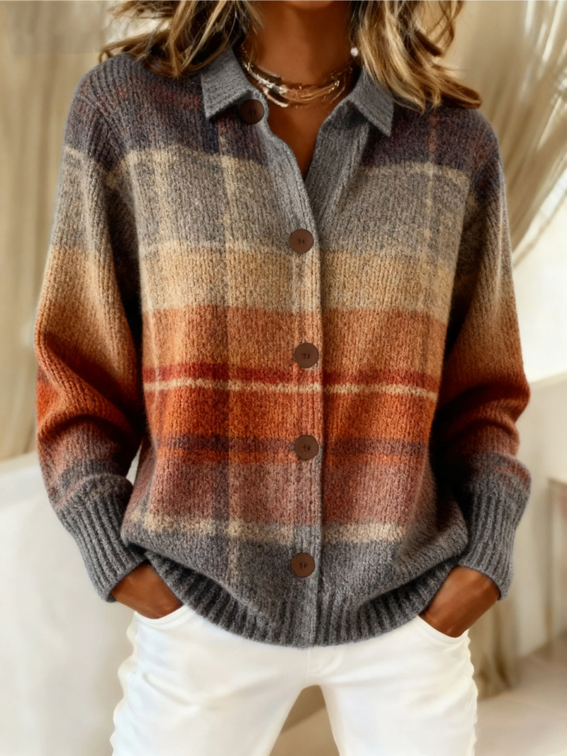 Florish | Blouse à carreaux dans des teintes chaudes d'automne