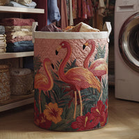 Rolande™ | Panier Matelassé Flamants Au Soleil