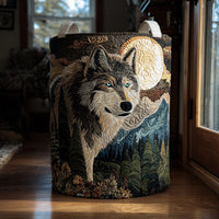 Jeannine™ | Panier Matelassé Loup sous la Lune