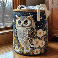 Nadine™ | Panier Matelassé Hibou Étoilé