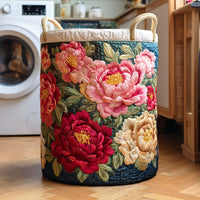 Raymonde™ | Panier Matelassé Pivoines Écarlates