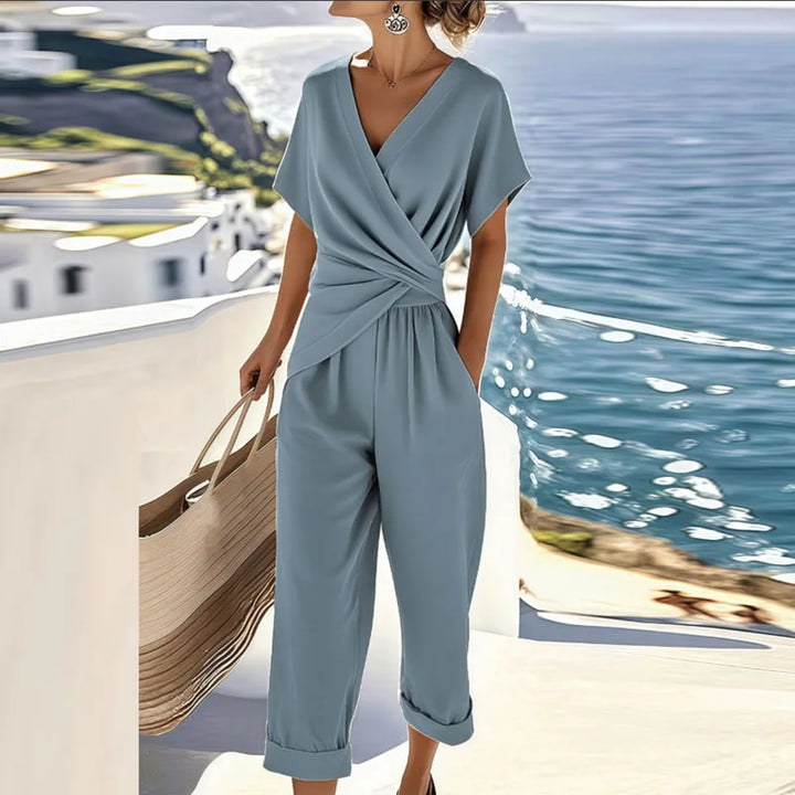 Liorine - Combinaison Chic Drapée Femme